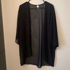H&M plain black sheer kimono